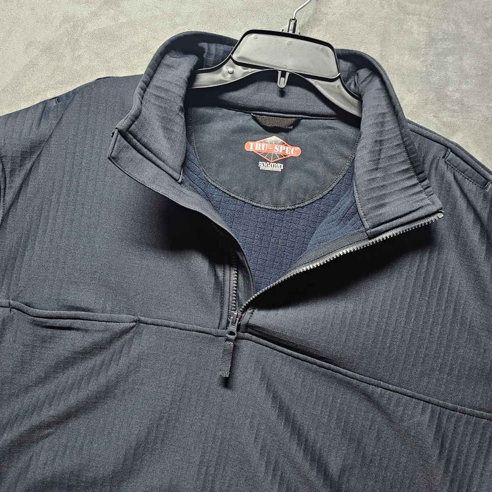Tru-Spec Mens Navy Blue Tactical Quarter Zip Grid Fleece Pullover 2077 2XL